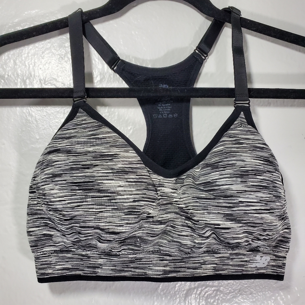 New Balance Gray Racerback Sports Bra Size L
